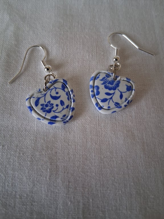 Floral Heart Shaped Earrings 