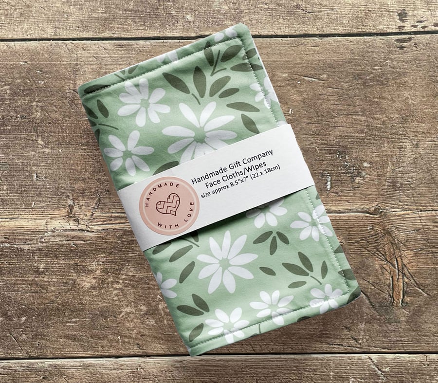 Handmade 2 Pk Face Wipes, Face Cloths, Face Flannels, Eco-Friendly Wipes-FCW36