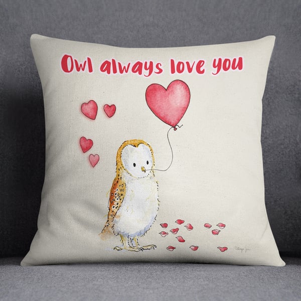 Owl Always Love You Valentine's Cushion