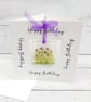 Fused Glass Violets Birthday Card  - Image 2