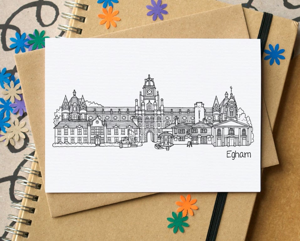 Egham Skyline Greetings Card