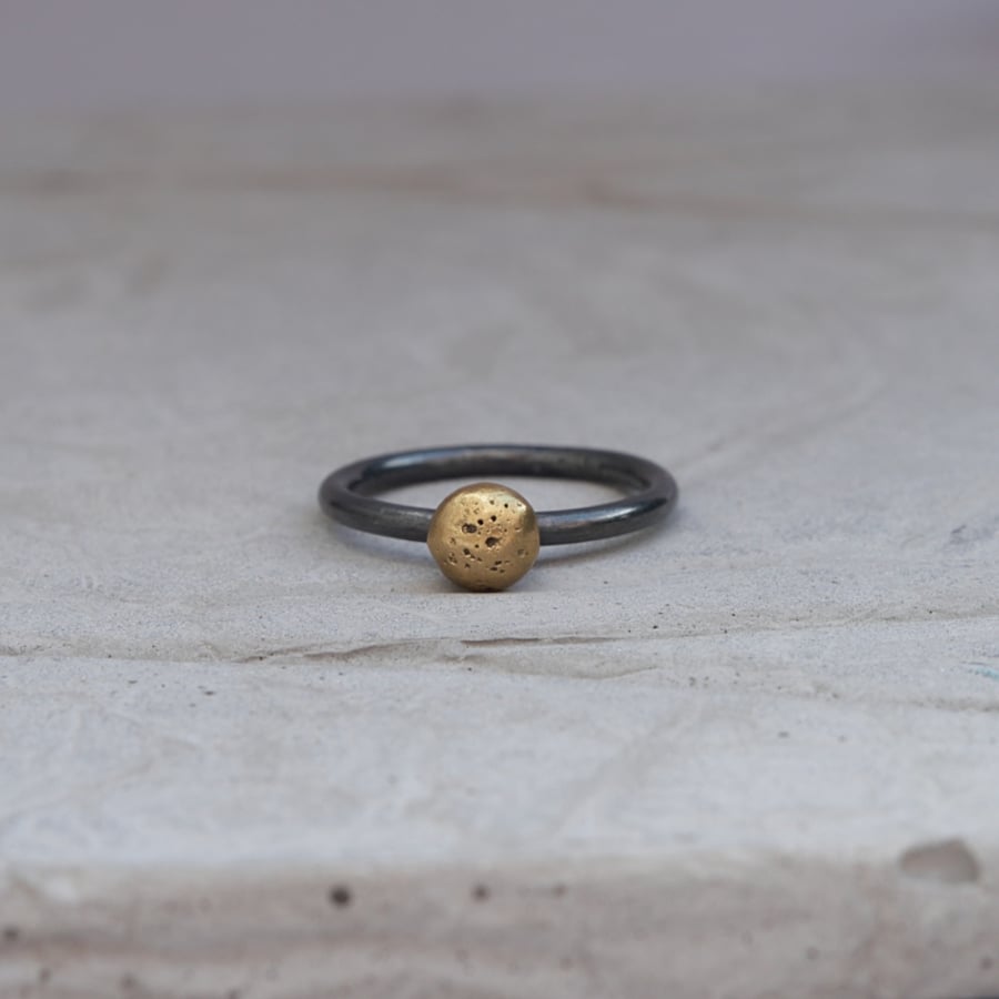 Mixed Metal Sterling Silver Ring