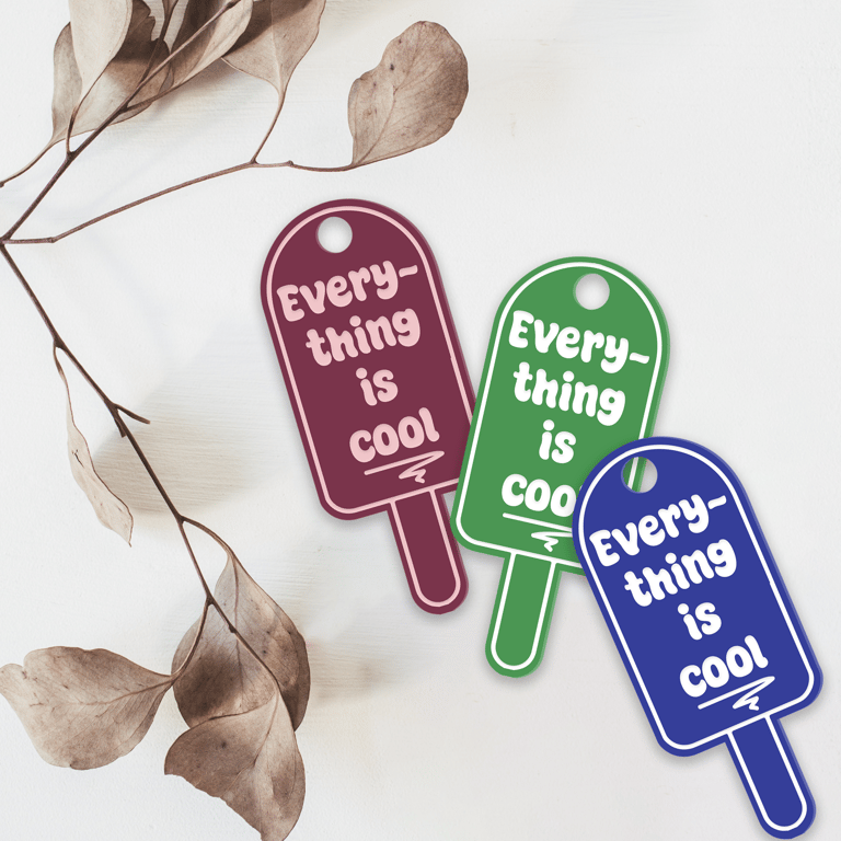 Everything Is Cool, Ice Cream Keyring, Car Accessory, Acrylic Keyring