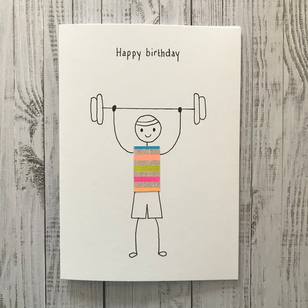 Weight lifter card, Weight lifting card, Personalised