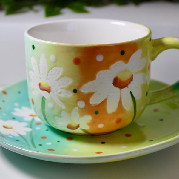 Daisy tea cup and saucer