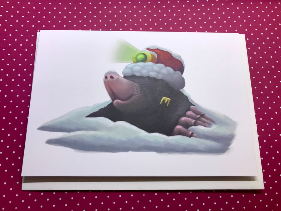 Christmas Mole Blank Greeting Card