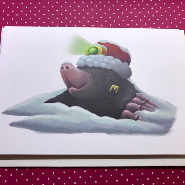 Christmas Mole Blank Greeting Card