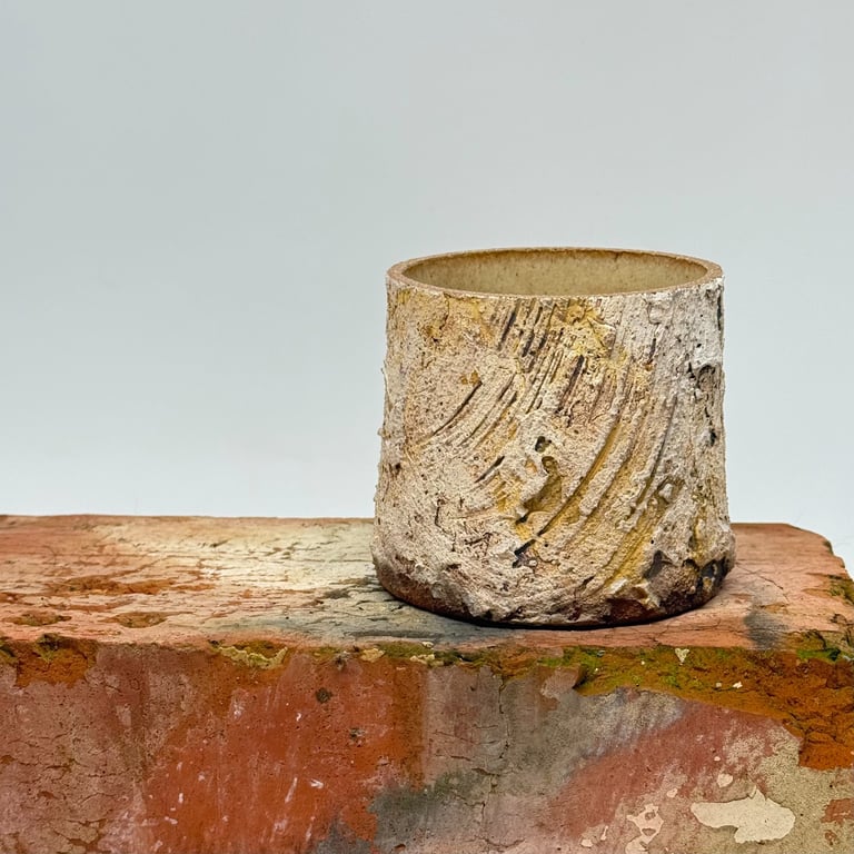 Polished edge textured tumbler. No 6