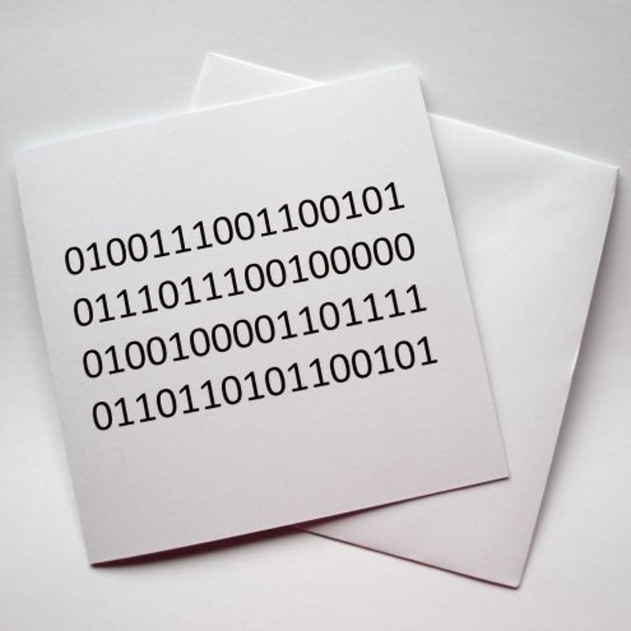New Home - binary code greeting card - geek
