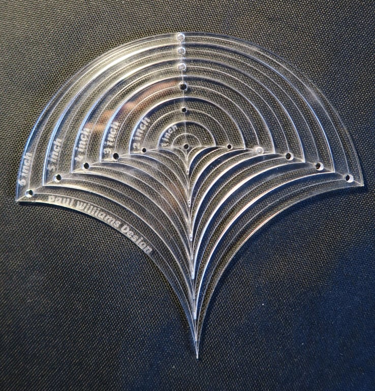 Fish scale , clam shell, quilting template set, stencil, quilt making, crafting,