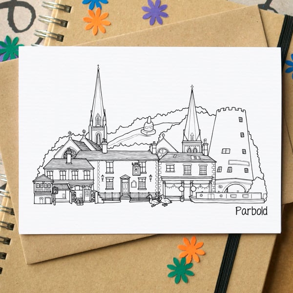 Parbold Skyline Greetings Card
