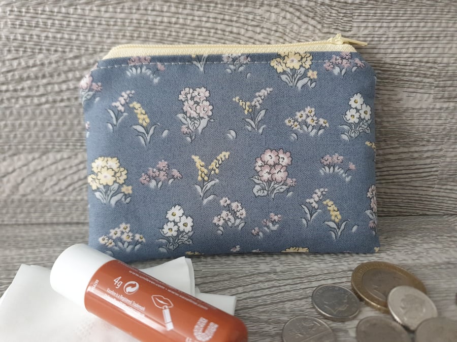 Coin Card Purse handmade with Liberty of London 100% Cotton Fabric outer.