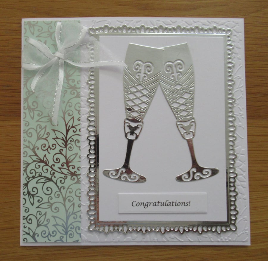 Champagne Flutes - Congratulations Card