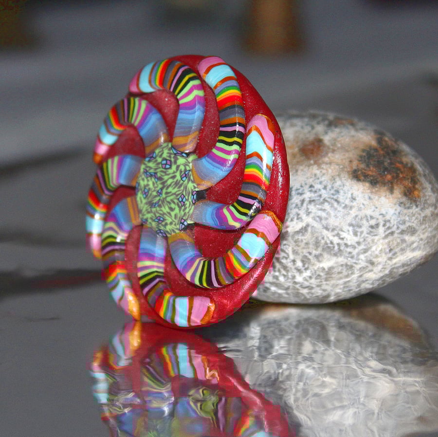 Whirling Spiral Brooch - Pin Badge - Handmade - Many Colours - Artisan Jewellery