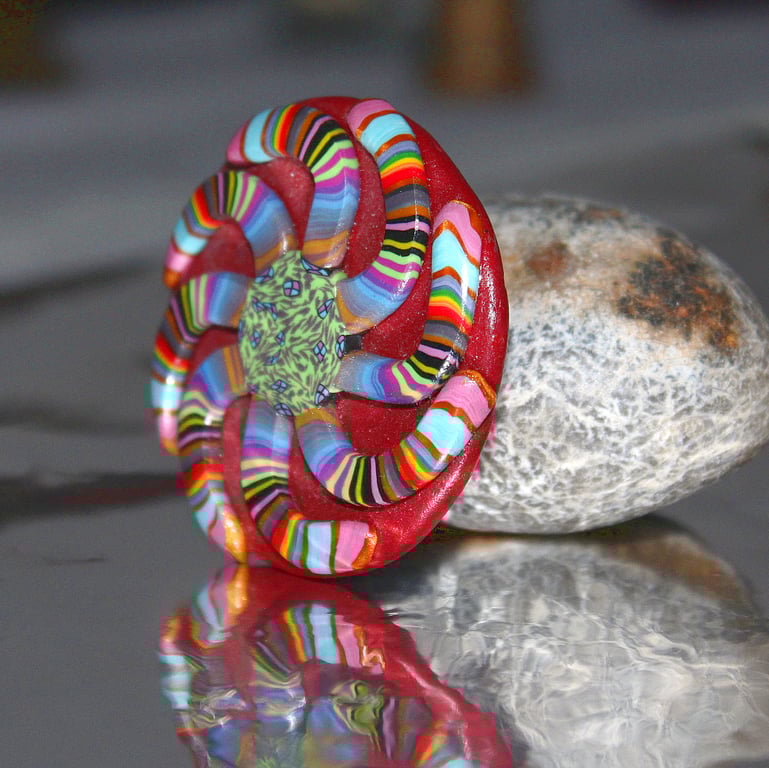 Whirling Spiral Brooch - Pin Badge - Handmade - Many Colours - Artisan Jewellery