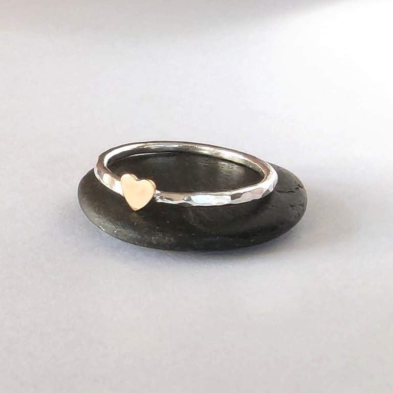 STERLING SILVER Heart ring, Handmade Urban Jewellery