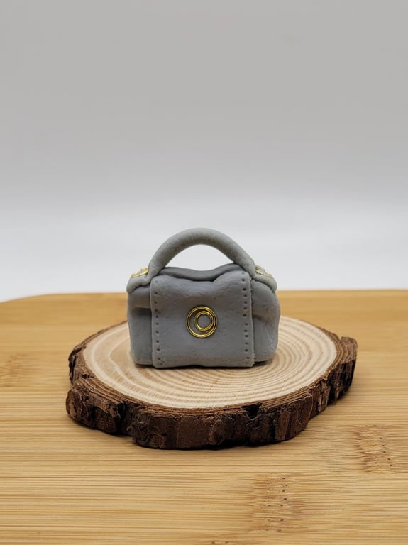 Miniature Polymer Clay Handbag, 1:12 Dollhouse Accessory, Fashion Cake Topper