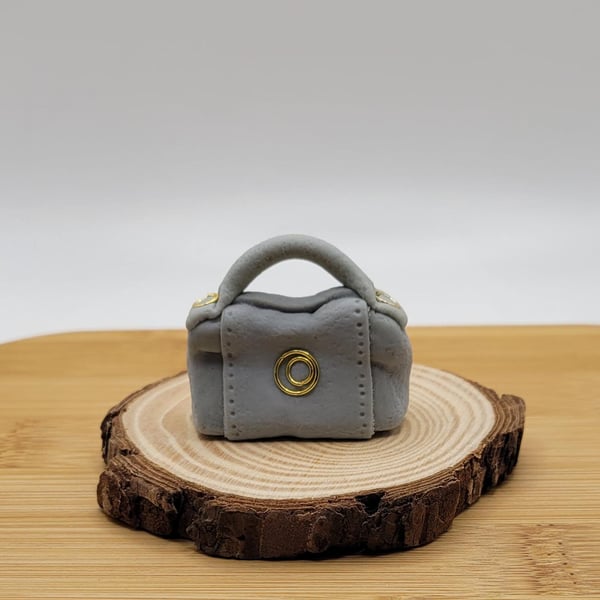 Miniature Polymer Clay Handbag, 1:12 Dollhouse Accessory, Fashion Cake Topper