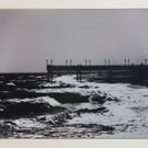 Perfectly Imperfect – Skegness Pier 12x8 Wall Art Print, Rough Sea BW
