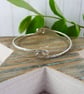Sterling Silver Bangle with Fold Over Front and Back. Fits Size Small 19cm 