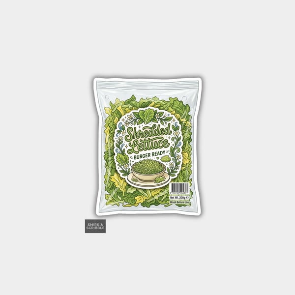 Grocery Food Vinyl Sticker For Adults - Shredded Lettuce