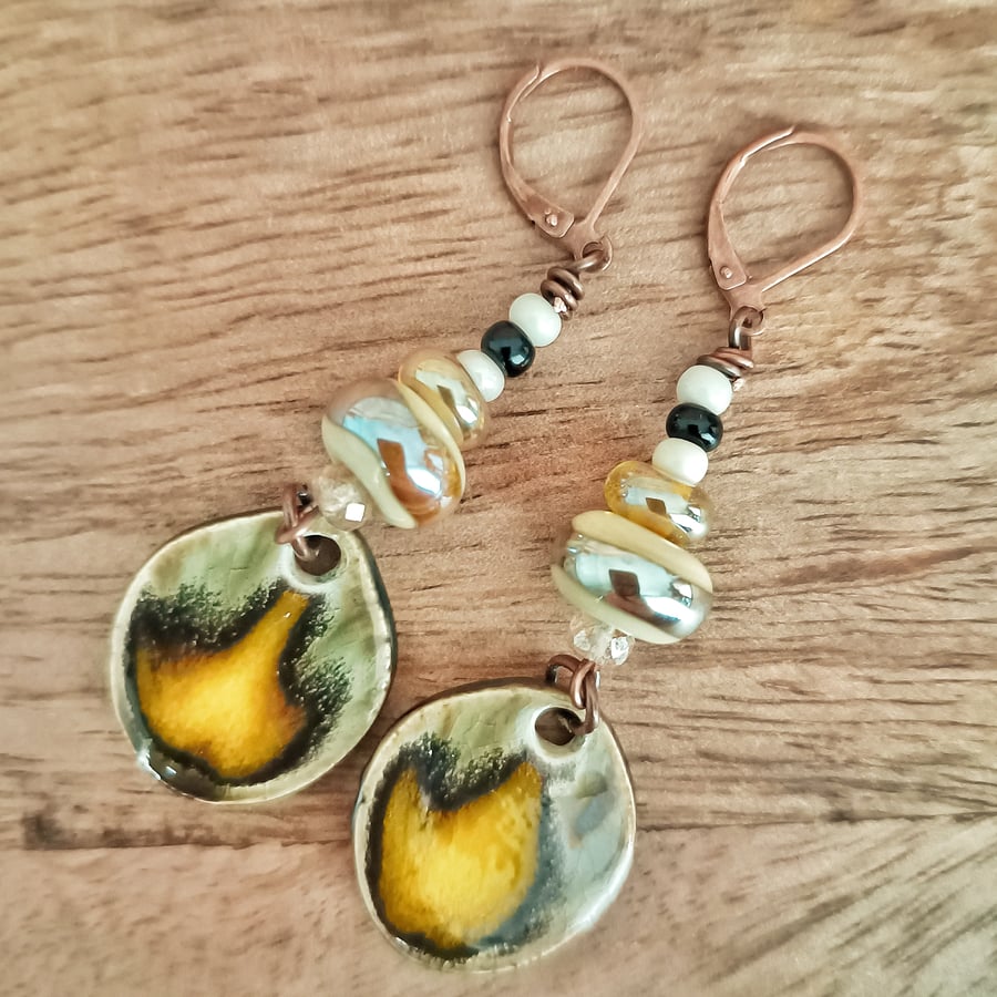 Flame Beige Earrings