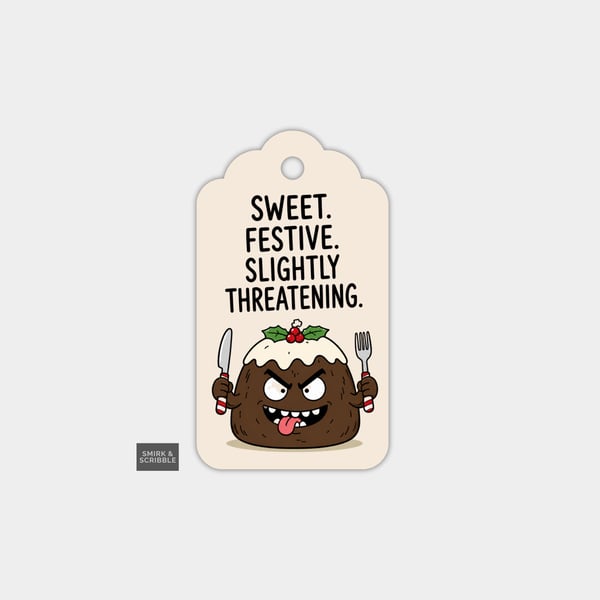Unique Funny Christmas Gift Tags For Adults, 6pk - Cheeky Xmas Pudding