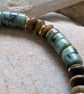 Turquoise, Gold and Tiger Eye Beaded Bracelet - Image 3