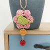 Teeny bird and flower dangly decoration or pendant
