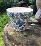 Large Handcrafted 155mm Diameter decoupaged "Butterfly" design terracotta pot - Image 2