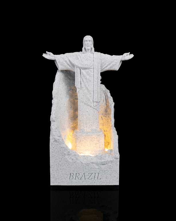 Christ the Redeemer USB Lamp – 20cm 3D Printed Brazil Souvenir Night Light, Warm
