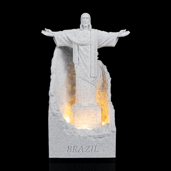 Christ the Redeemer USB Lamp – 20cm 3D Printed Brazil Souvenir Night Light, Warm
