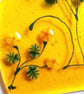 Fused Glass Hare with Flowers: Golden Autumn Folk Art Decor - Image 8