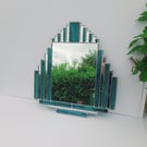 Stunning Art Deco Style Stained Glass Mirror 