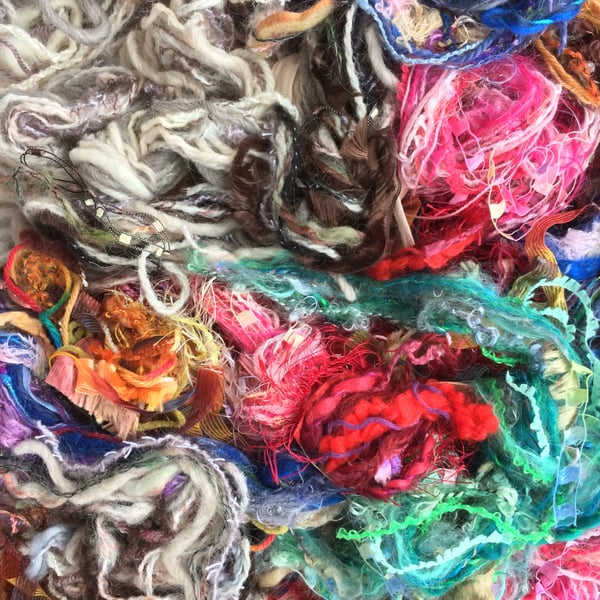 Pack of Decorative Yarns in 5 Jewel Colours and 2 Natural Colours