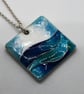 Enamel Pendant, sea pendant, ocean pendant, waves necklace, waves, enamel ,  - Image 6