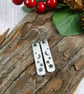 Earrings, Sterling Silver Moon and Stars Bar Droppers