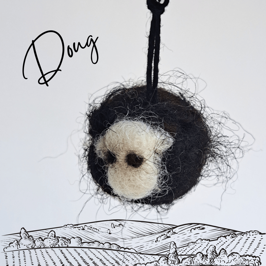 Doug the Sheep keyring and a pocket-sized stress buddy xs