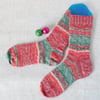 Hand knitted socks, merino wool socks, size 4-6