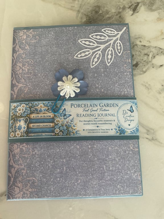 Porcelain Garden Reading Journal - Handmade Book Lover Gift - Reading Diary