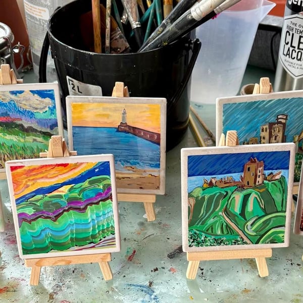 CUSTOM Art Decorative Tile – Handcrafted Drawing on Tile with Stand