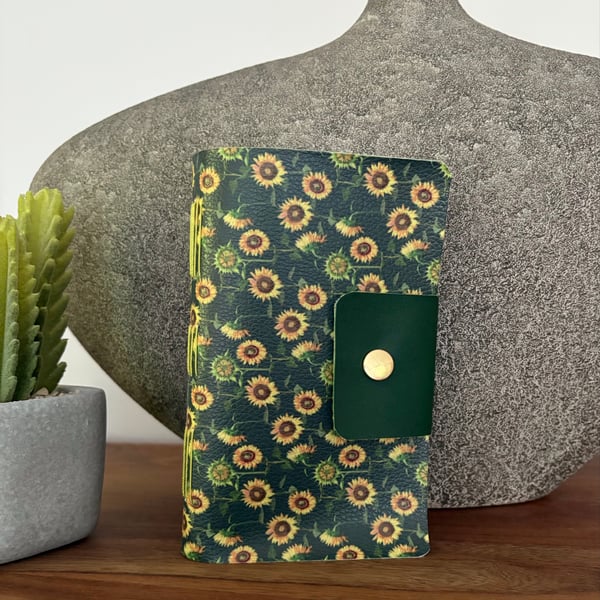 Handbound notebook  or journal - sunflower