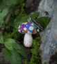 Small Colourful Galaxy Mushroom Earrings  - Image 3