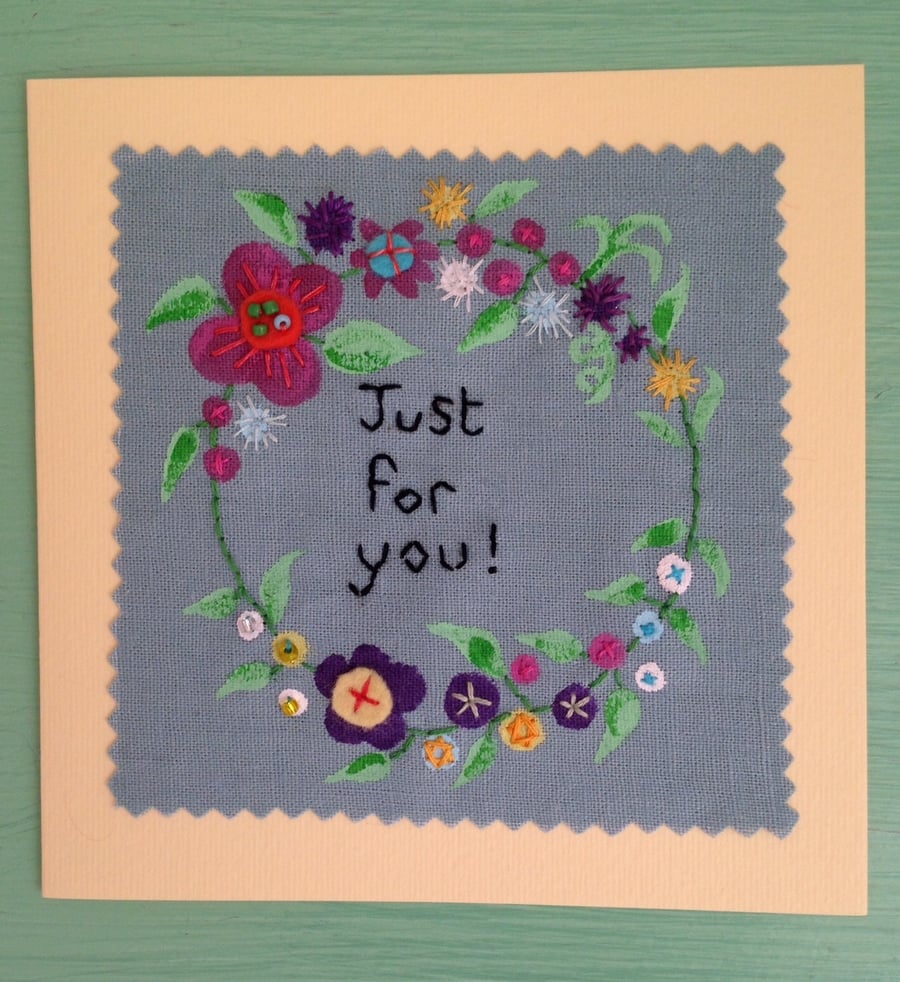 Embroidered Greeting Card
