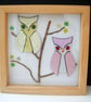 Handcut Paper Owls In Wooden Box Frame Display - Image 6