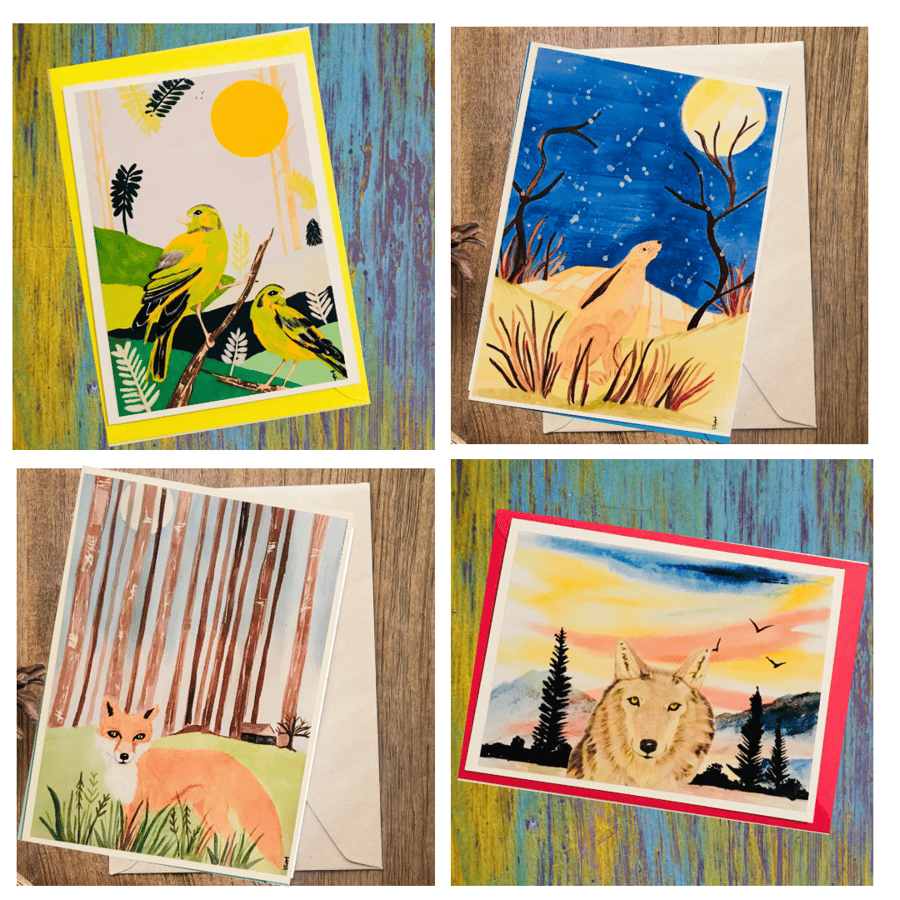 Nature cards - set of 4