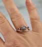 Aquamarine Silver Ring Adjustable Sterling Twist Milky Gemstone Bead - Image 7