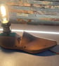 Vintage Up-cycled cobblers shoe last lamp.