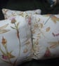  Pretty Cushion Dragonfly And Wildflower Printed Cotton Square 16Inches Zip  - Image 1