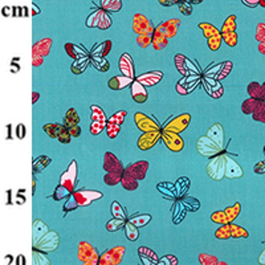Butterfly 100%  Cotton Poplin Fabric for dressmaking or crafting